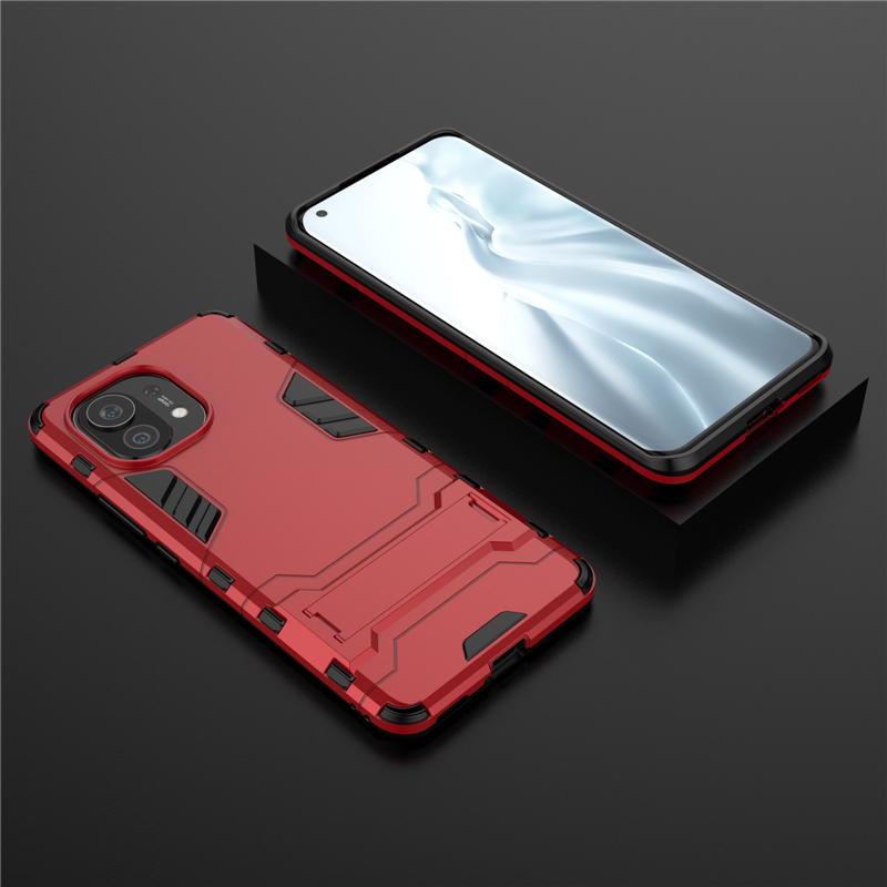 BakeeyforXiaomiMi11LiteCaseArmorwithBracketShockproofPCProtectiveCaseBackCoverNon-Original-1872881-16