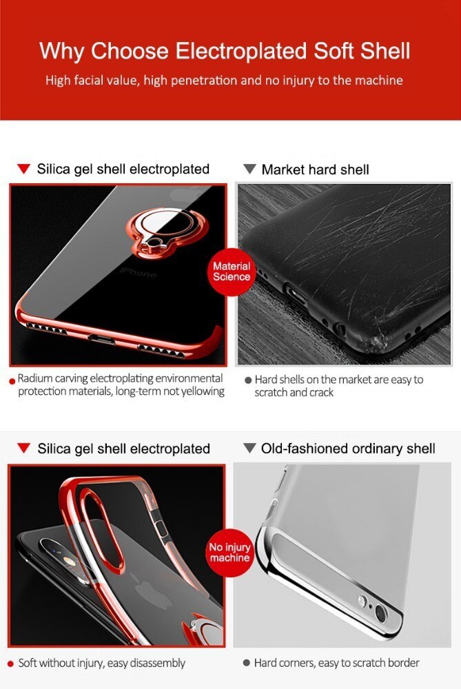 BakeeyforiPhone12Pro12CasePlatingTransparentwithRingHolderShockproofSoftTPUProtectiveCaseBackCover-1757007-1