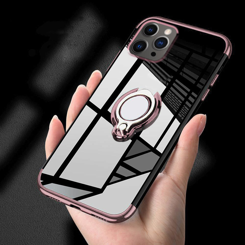 BakeeyforiPhone12Pro12CasePlatingTransparentwithRingHolderShockproofSoftTPUProtectiveCaseBackCover-1757007-11