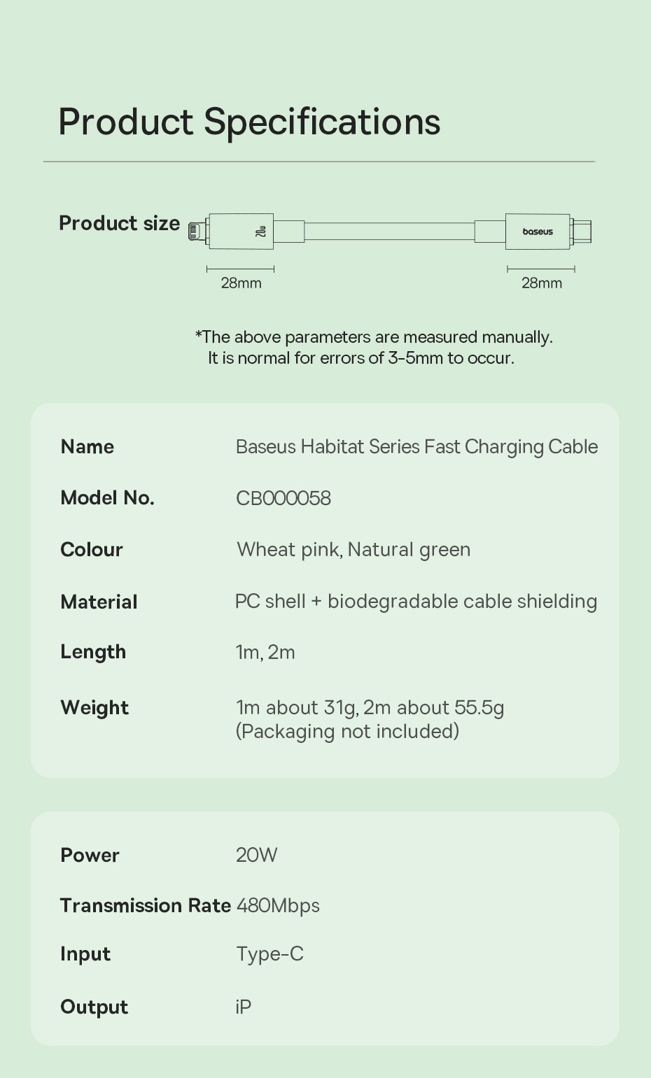 Baseus20WType-CtoiPCableFastChargingDataTransmissionCopperCoreLine1M2MLongforiPhone1213141414Pro-1995945-14