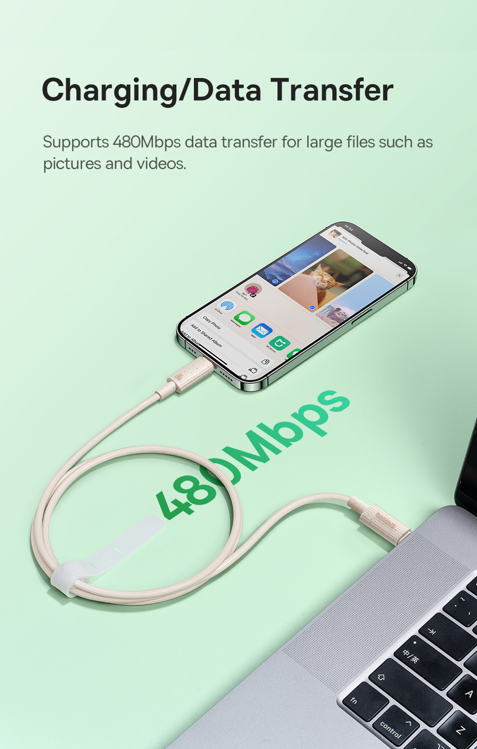 Baseus20WType-CtoiPCableFastChargingDataTransmissionCopperCoreLine1M2MLongforiPhone1213141414Pro-1995945-10
