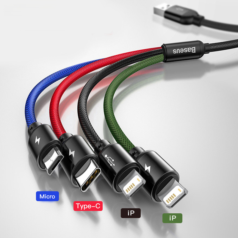 Baseus3-in-14-in-135AUSB-AtoiPMicroType-CCableFastChargingDataTransmissionCopperCoreLine03M12MLongfo-1984832-8