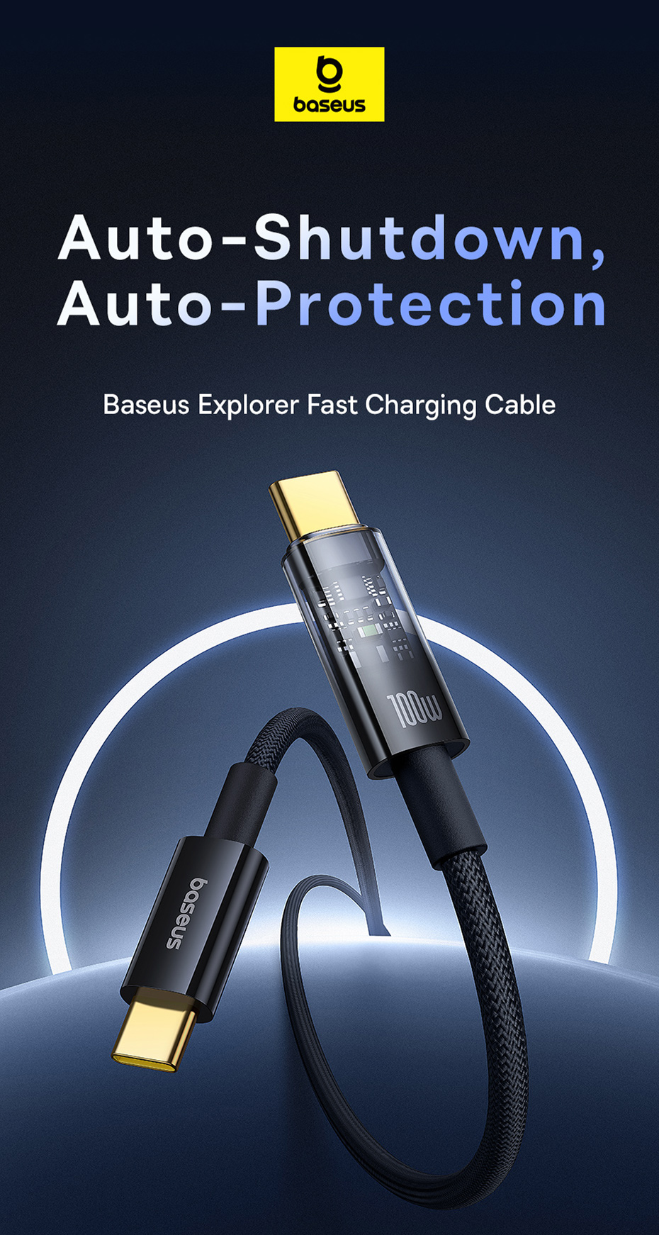 BaseusExplorerSeriesPD100WType-CtoType-CCableFastChargingDataTransmissionCopperCoreLine1M2MLongforiP-2015223-1
