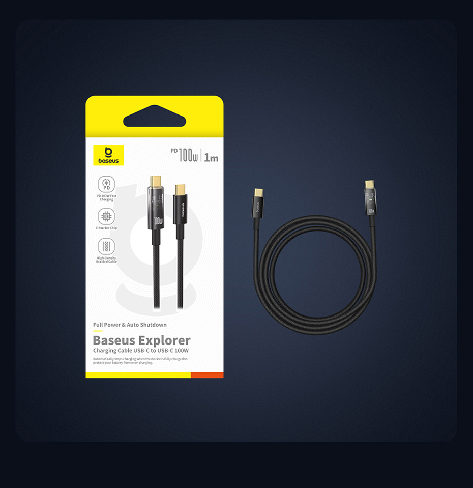BaseusExplorerSeriesPD100WType-CtoType-CCableFastChargingDataTransmissionCopperCoreLine1M2MLongforiP-2015223-18