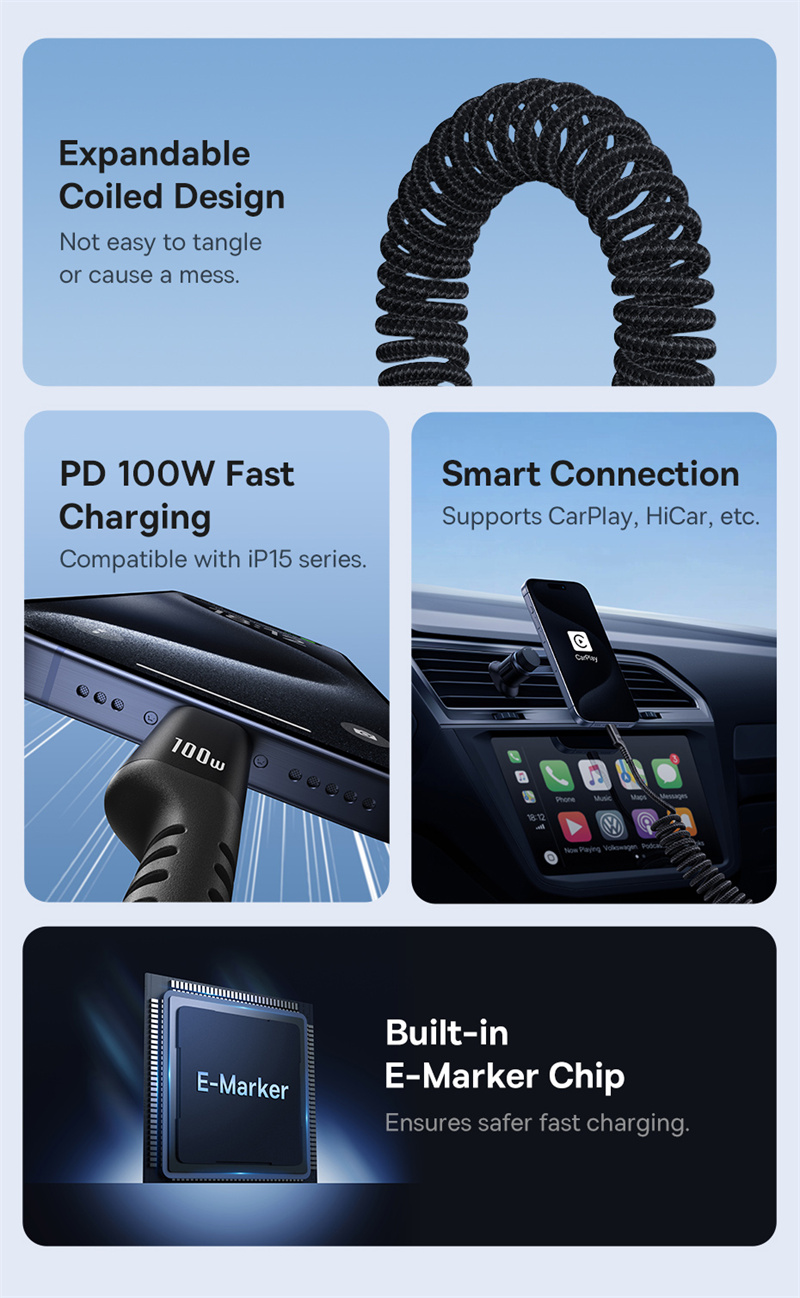 BaseusFishEyePD100WUSB-CtoUSB-CCableFastChargingDataTransmissionTinnedCopperCoreLine1MLongforiPhone1-2010216-2