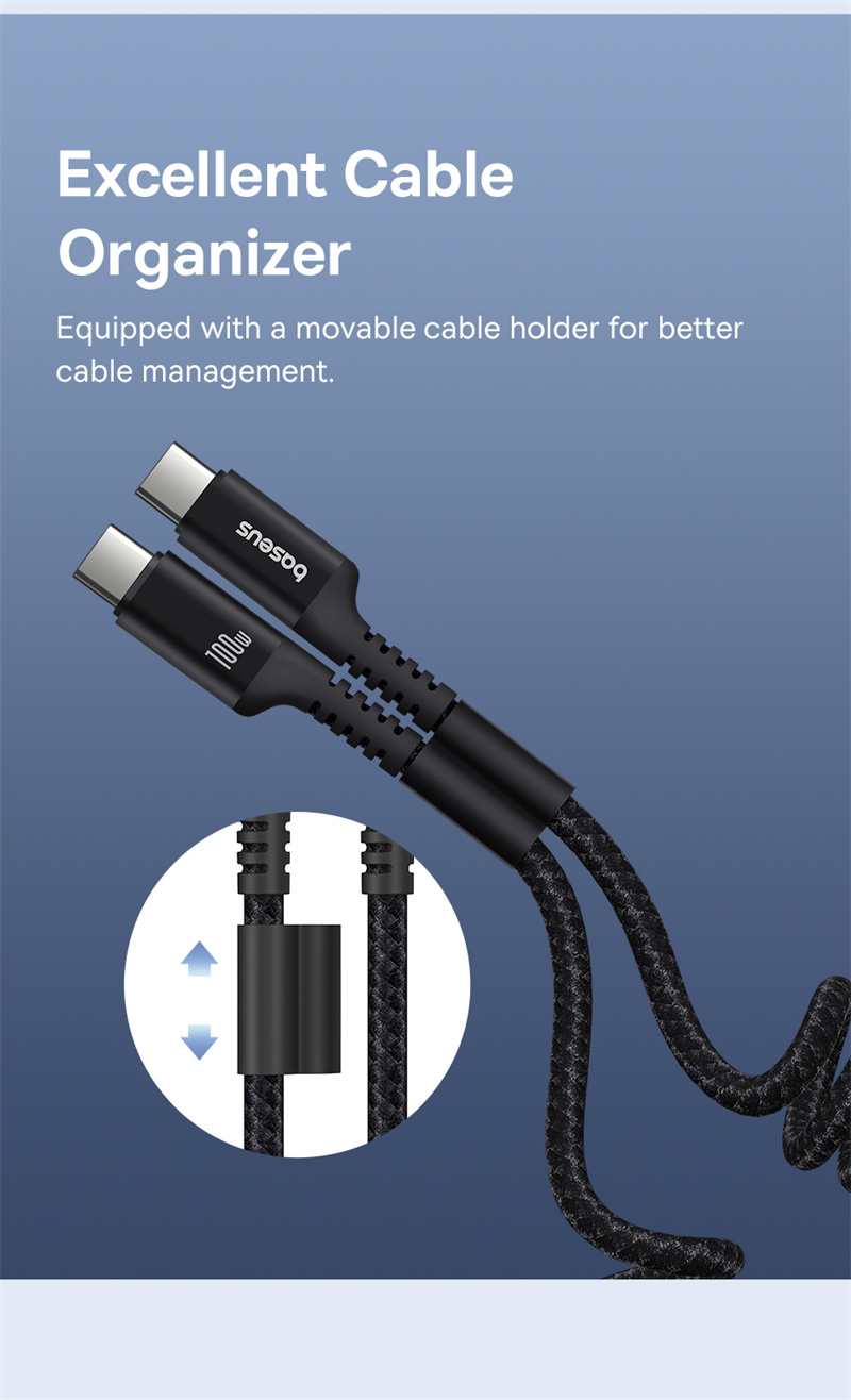 BaseusFishEyePD100WUSB-CtoUSB-CCableFastChargingDataTransmissionTinnedCopperCoreLine1MLongforiPhone1-2010216-11