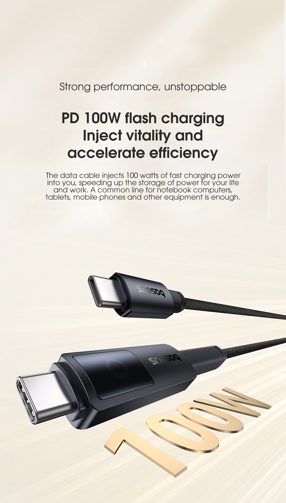 BaseusNOMOSSeriesPD100WType-CtoType-CBracketCableFastChargingCopperCoreLine15MLongforiPhone1515Plusf-2015224-6