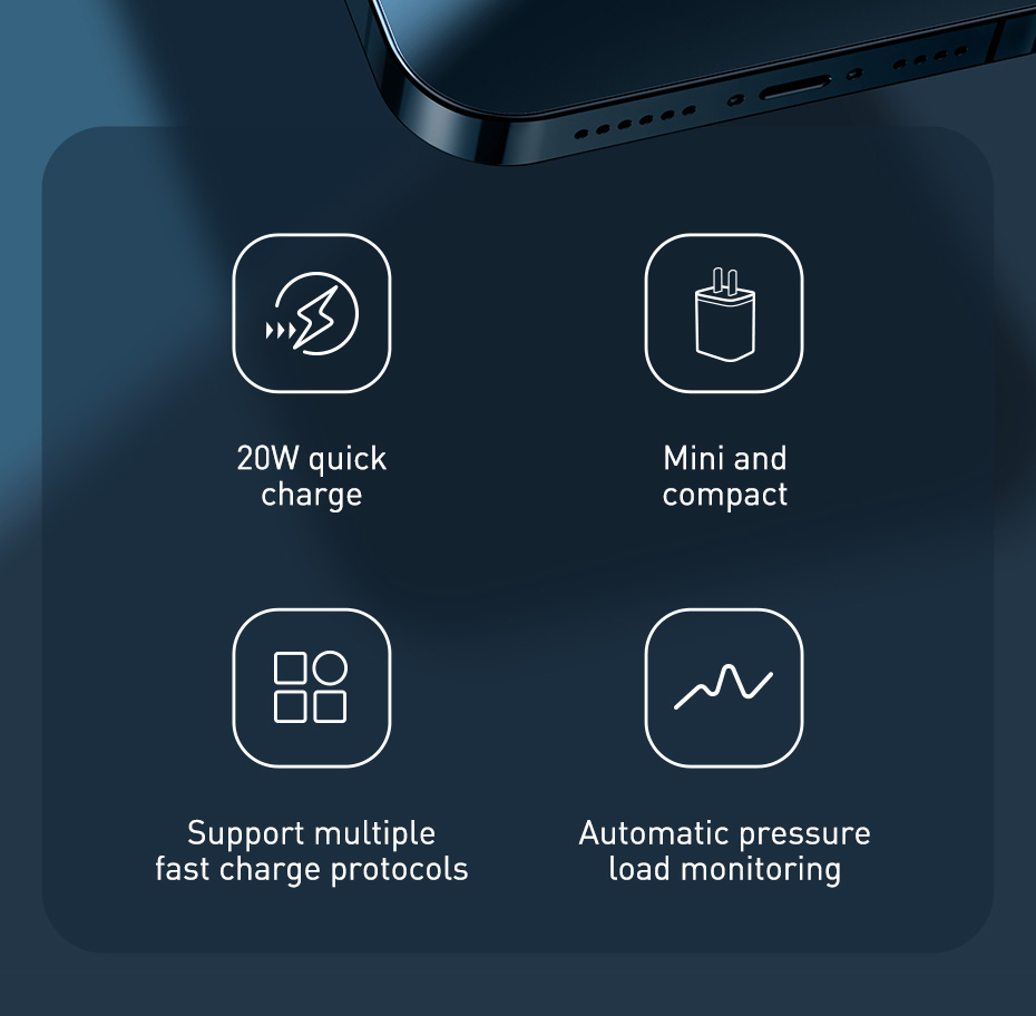 BaseusSuperSi20W1-PortUSBPDCharger20WUSB-CFastChargingWallChargerAdapterEUPlugforiPhone151413forHuaw-2012277-2