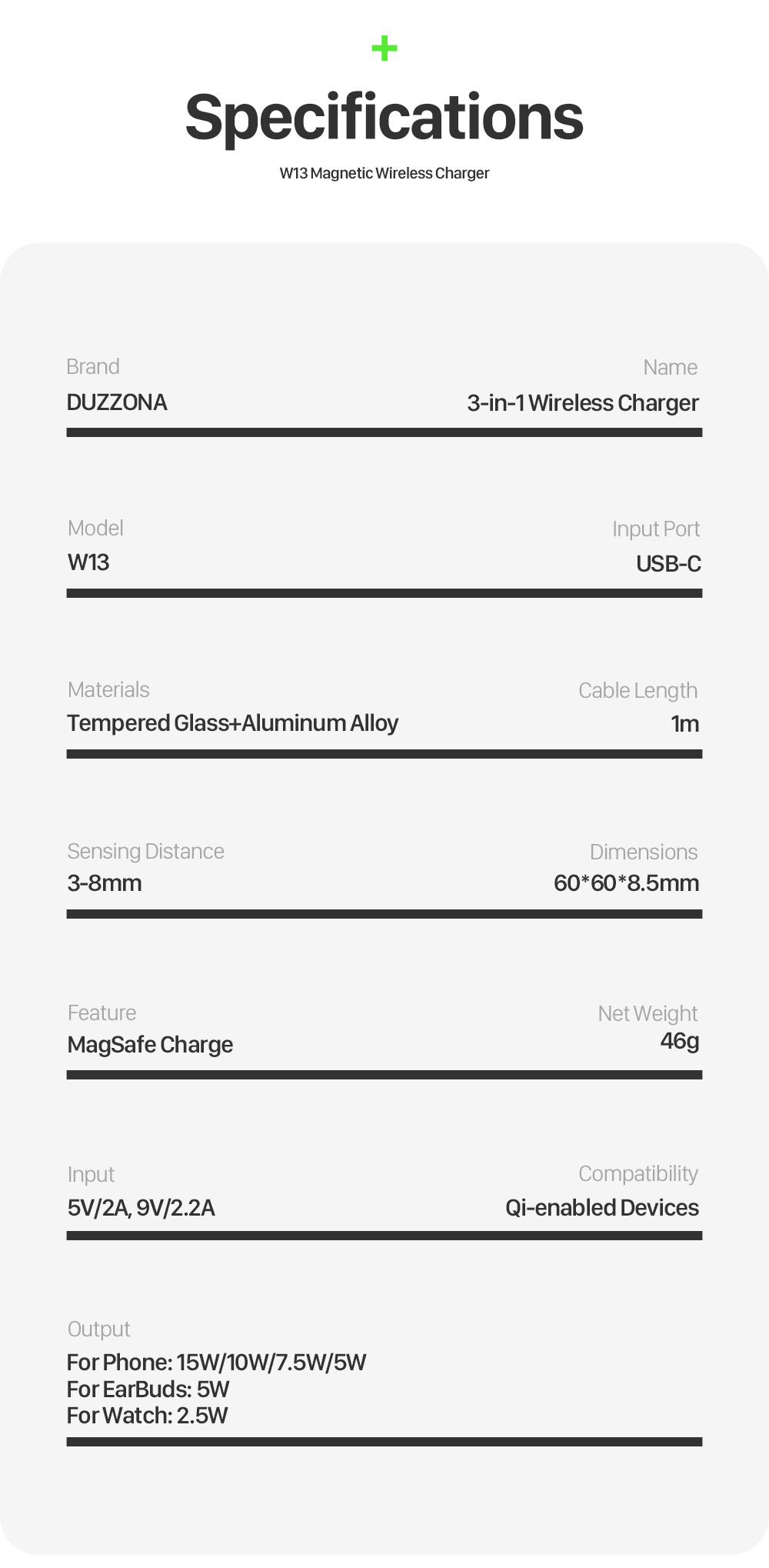 DUZZONAW1315W10W75W5WWirelessMagneticChargerFastWirelessChargingPadforQi-enabledSmartPhonesforiPhone-2001599-15