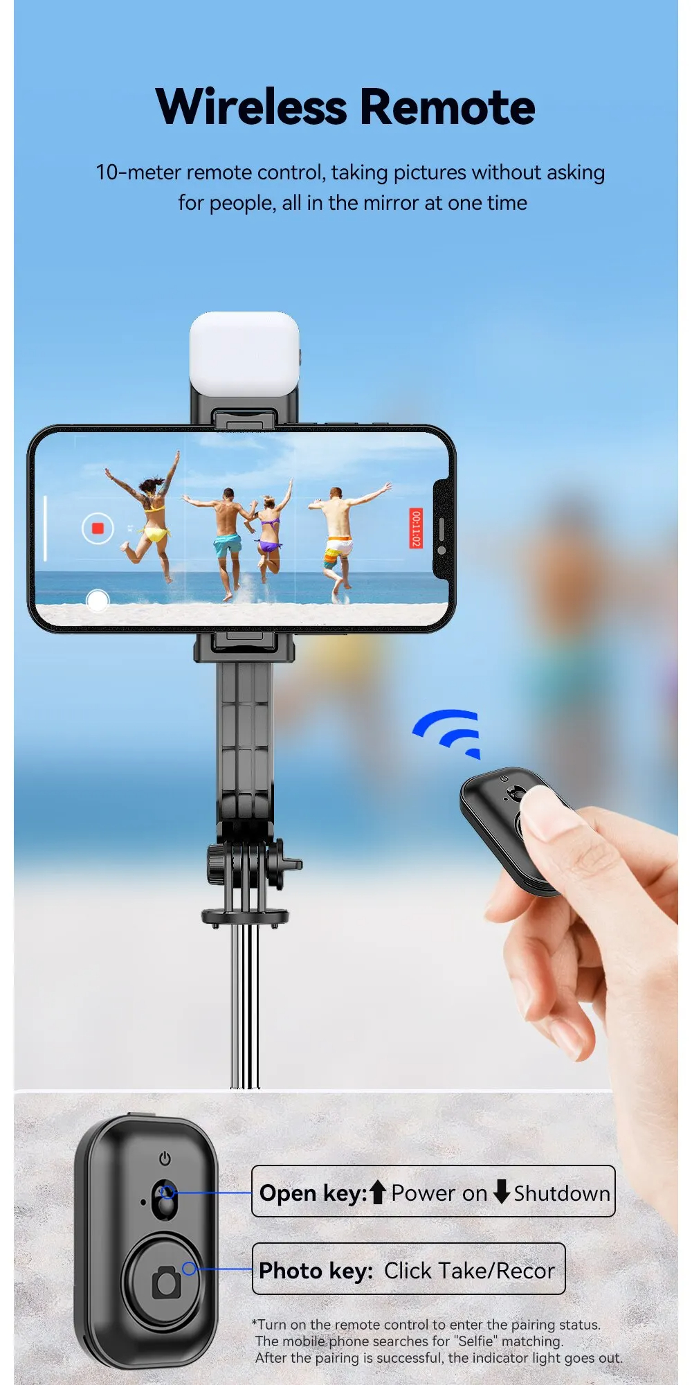 ESSAGERC01SelfieStickDegreeAdjustablePhotoHolder7-gearLengthenedTripodLiveBroadcastSeparatedStandSup-2008382-8