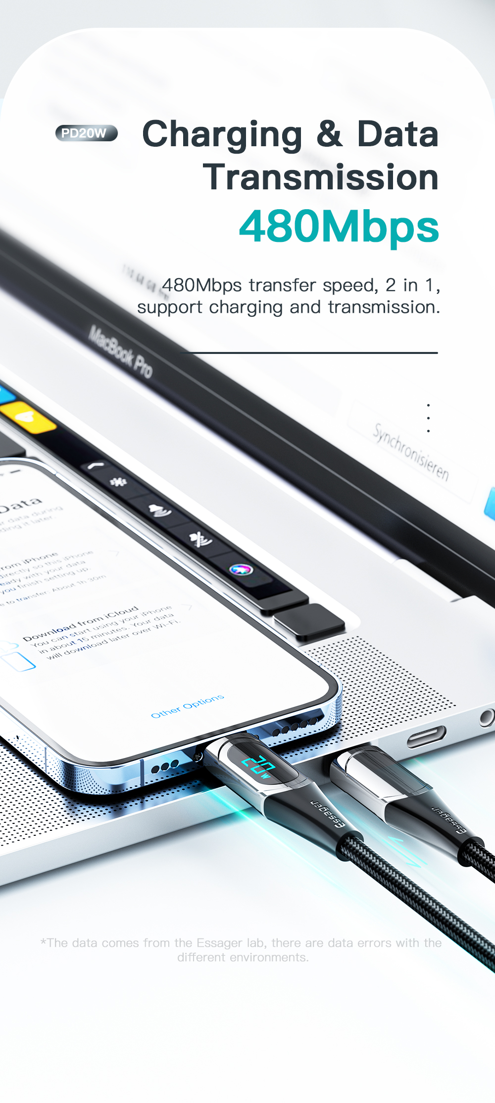 ESSAGERES-X15PD20WType-CtoiPCableFastChargingDataTransmissionTPECoreLine1M2MLongforiPhone1313Pro13Pr-1976264-4