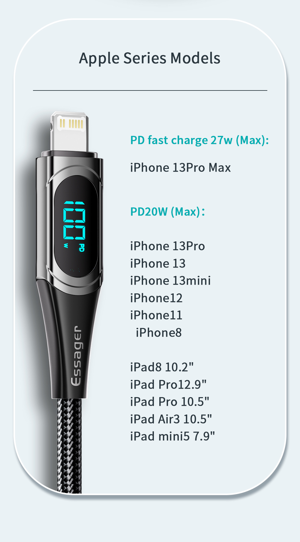 ESSAGERES-X15PD20WType-CtoiPCableFastChargingDataTransmissionTPECoreLine1M2MLongforiPhone1313Pro13Pr-1976264-7