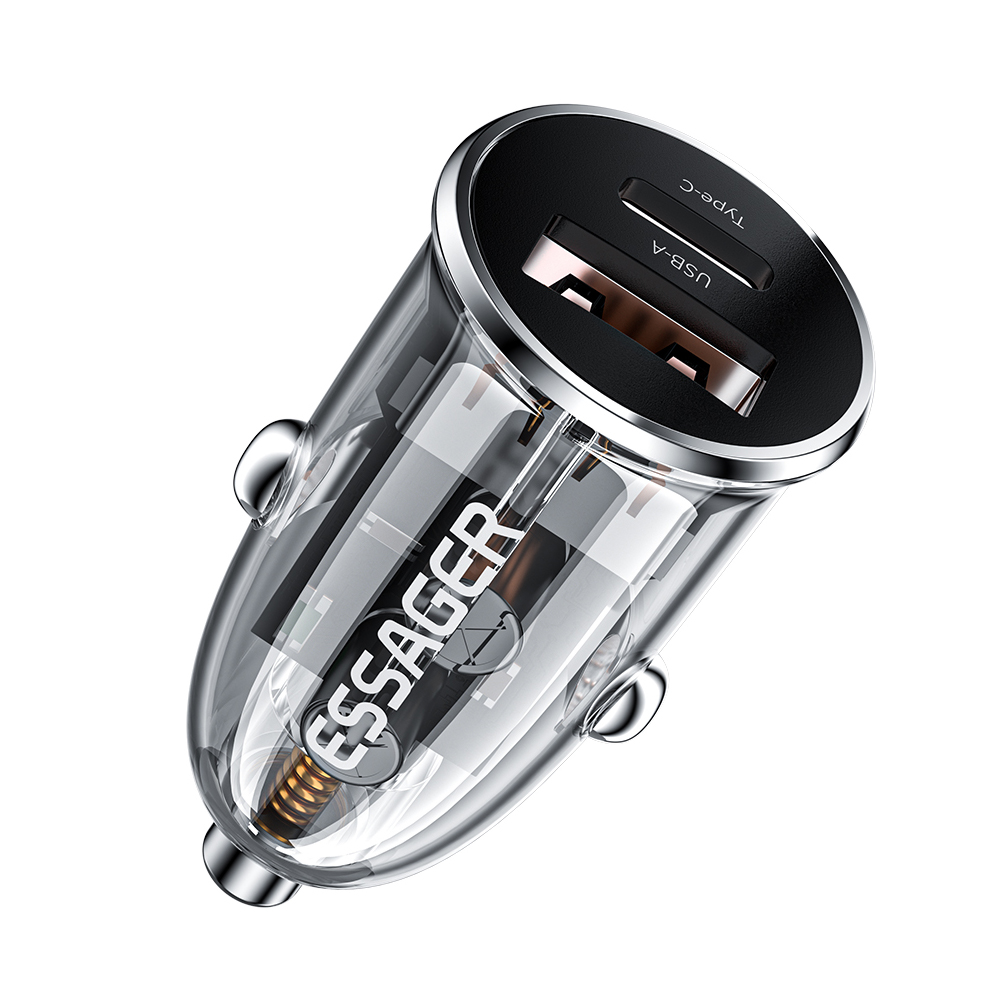 ESSAGERF712PD33W2-PortUSBPDCarChargerAdapterUSB-AType-CSupportPPSPD30PD20QC30QC20AFCFCPHV-SCPBC12DCP-1985715-1
