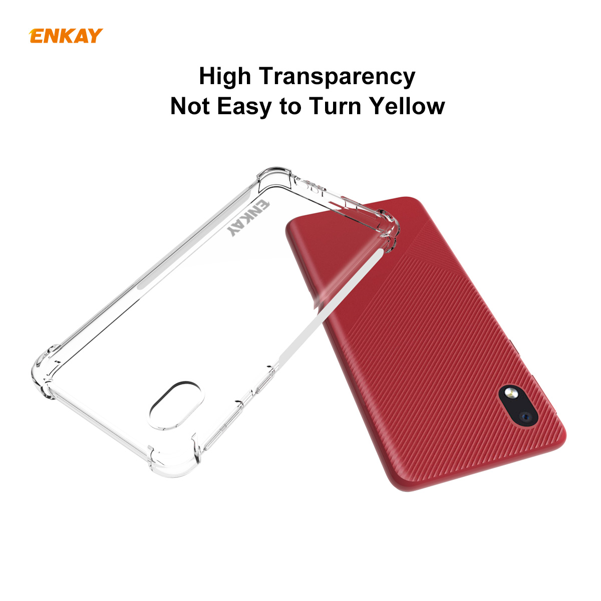 EnkayforSamsungGalaxyA01CoreM01CoreCasewithAirbagsAnti-FingerprintNon-YellowTransparentTPUProtective-1773892-2