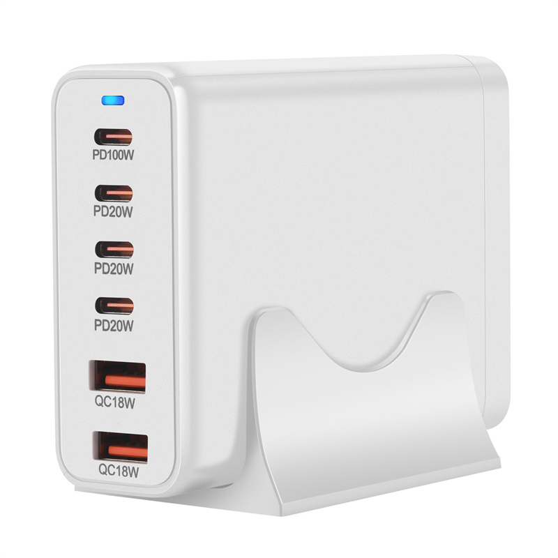 GaNTech200W6-PortUSBPDCharger2USB-A4USB-CFastChargingDesktopChargingStationEUPlugforiPhone151413forH-2013155-6