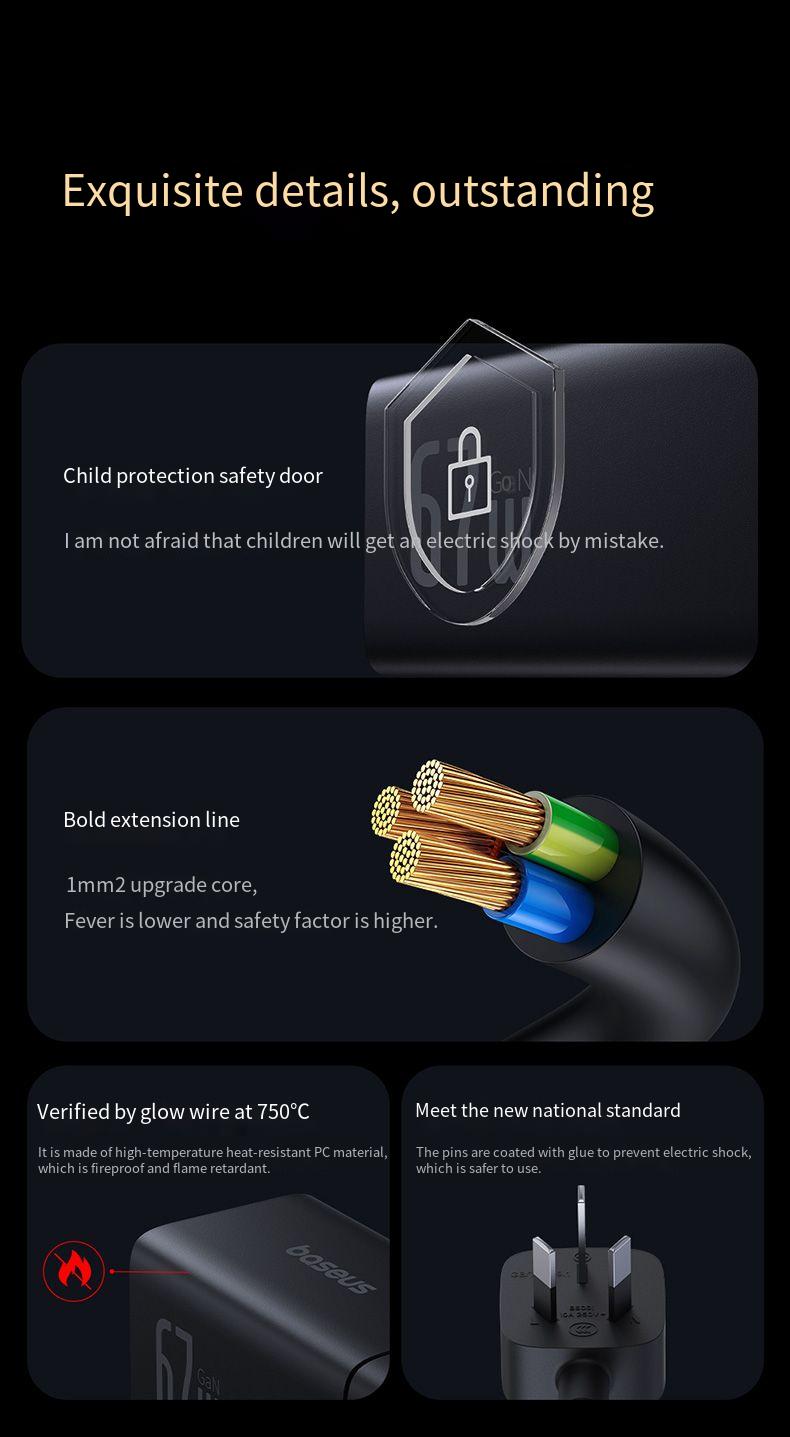 GaNTechBaseusCCGAN67C6-S67W4-PortUSBPDChargerwith1ACUSB-A3USB-CFastChargingDetachableDesktopCharging-2010212-18