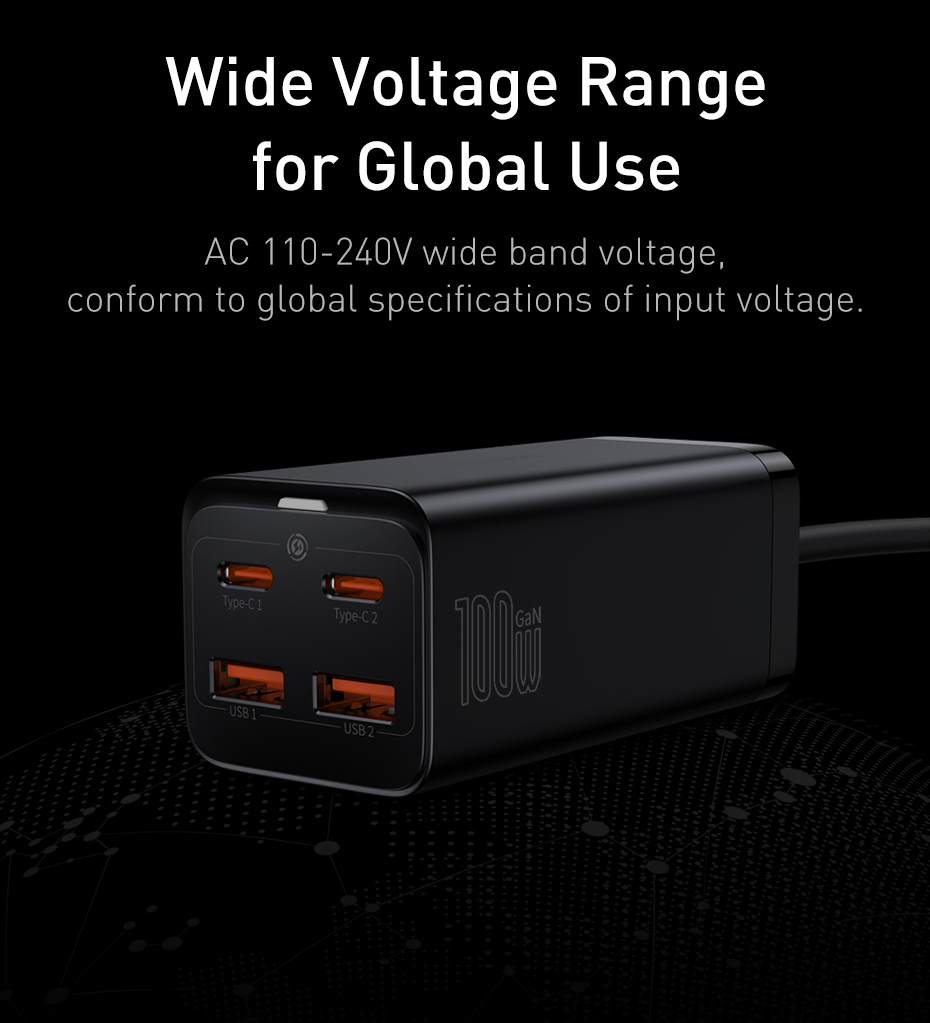 GaNTechBaseusGaN3Pro100W4-PortUSBCharger2USB-A2USB-CFastChargingDesktopChargingStationEUPlugforiPhon-2011466-18