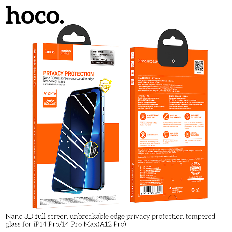 HOCOforforiPhone14Pro14ProMaxScreenProtectorNano3DFullScreenTemperedGlass-1976699-8