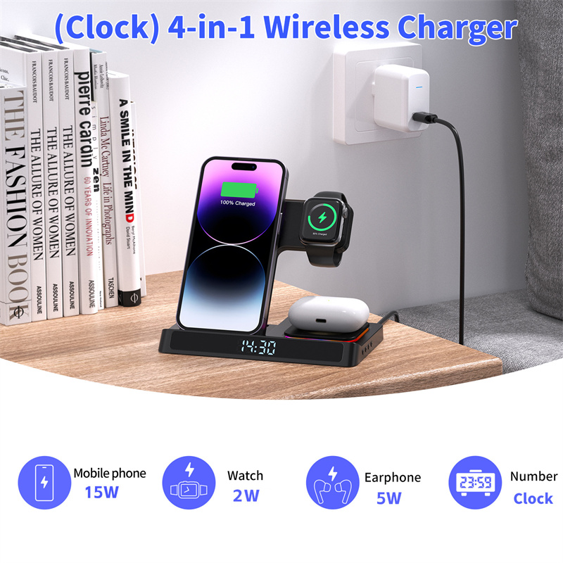 HYY-H3215WWirelessFoldableChargerFastWirelessChargingStandDigitalClockFunctionforSmartPhonesforiPhon-2007444-2