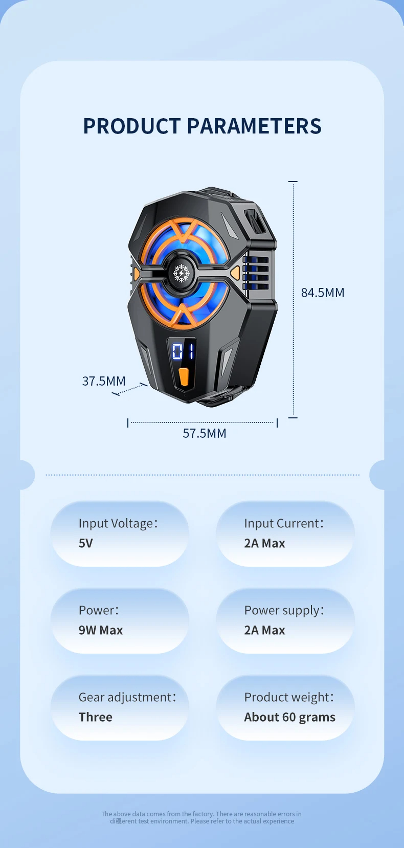 J20DigitalDisplayMobilePhoneRadiatorThreeSpeedAdjustableCoolingMobileFanforiOSAndroidGamingCooler-2004038-14