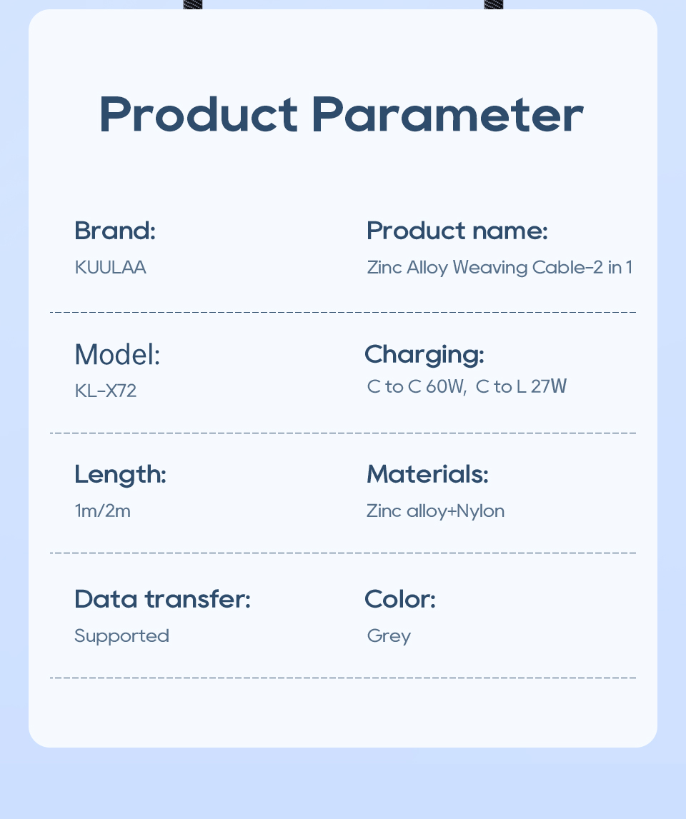 KUULAAKL-X72PD60WUSB-CtoUSB-CiPCableFastChargingDataTransmissionCopperCoreLine1M2MLongforiPhone15141-2013151-11