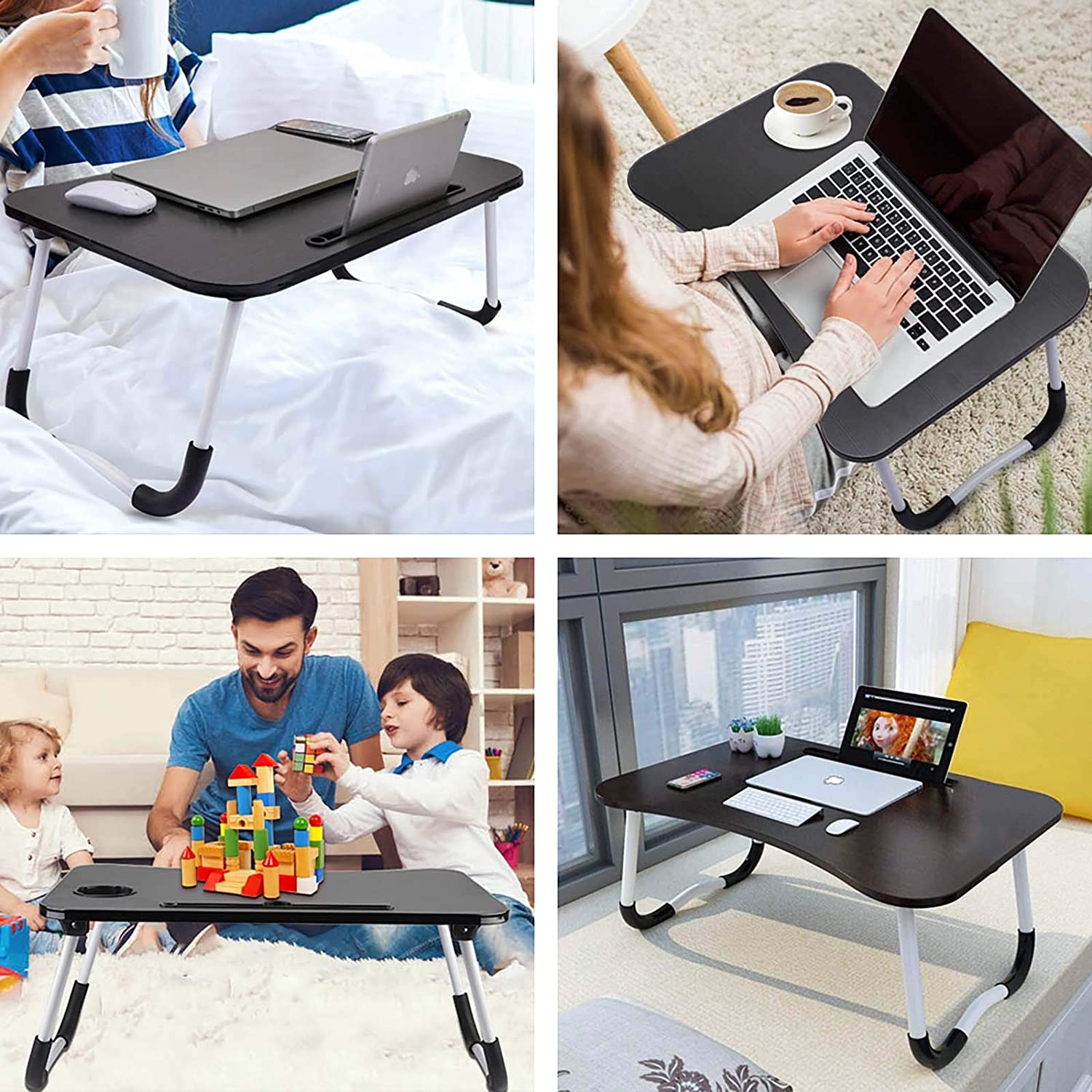 MultifunctionalFoldingWoodenLazyBedDeskMacbookTablewithPenCupSlotStorageDrawer-1874952-10