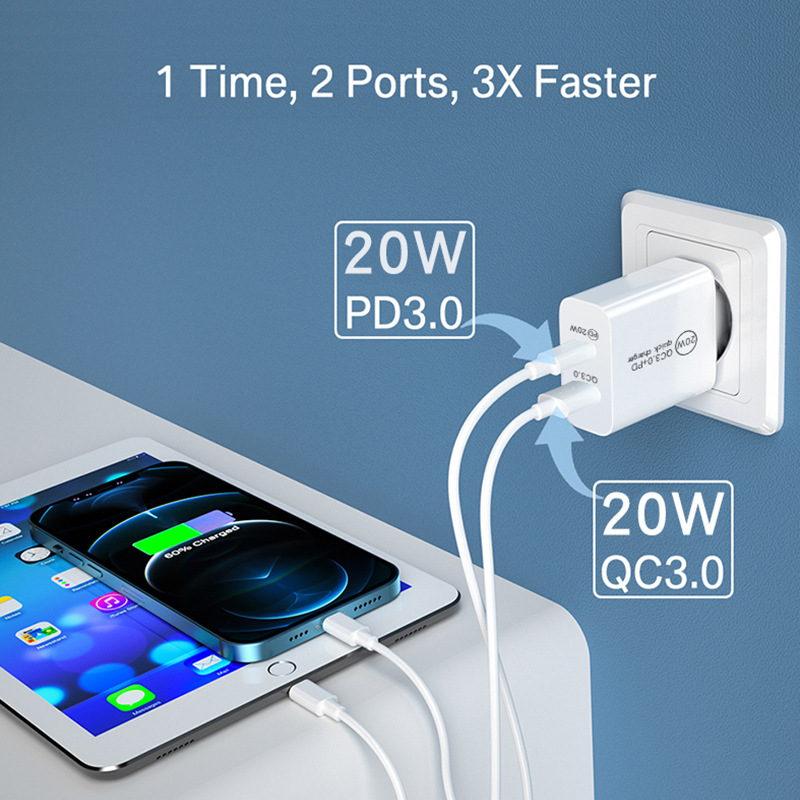 PD20W2-PortUSBPDChargerDual20WUSB-CPD30QC30FastChargingWallChargerAdapterEUPlugforiPhone12131414ProM-1981666-7