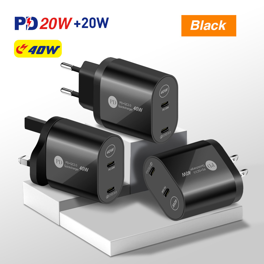 PD40W2-PortUSBPDChargerDual20WPDQC30FastChargingWallChargerAdapterEUPlugforiPhone12131414Pro14ProMax-1981667-1