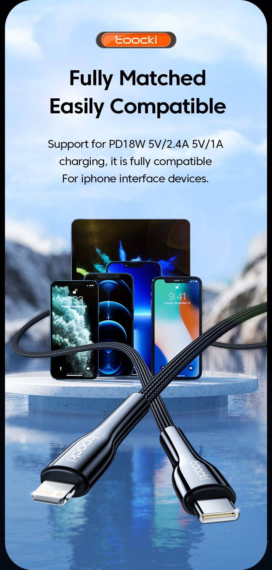 ToockiPD20WType-CToiPCableZincAlloyFastChargingDataTransmissionTinnedCopperCoreLine1M2MLongForiPhone-1979654-4