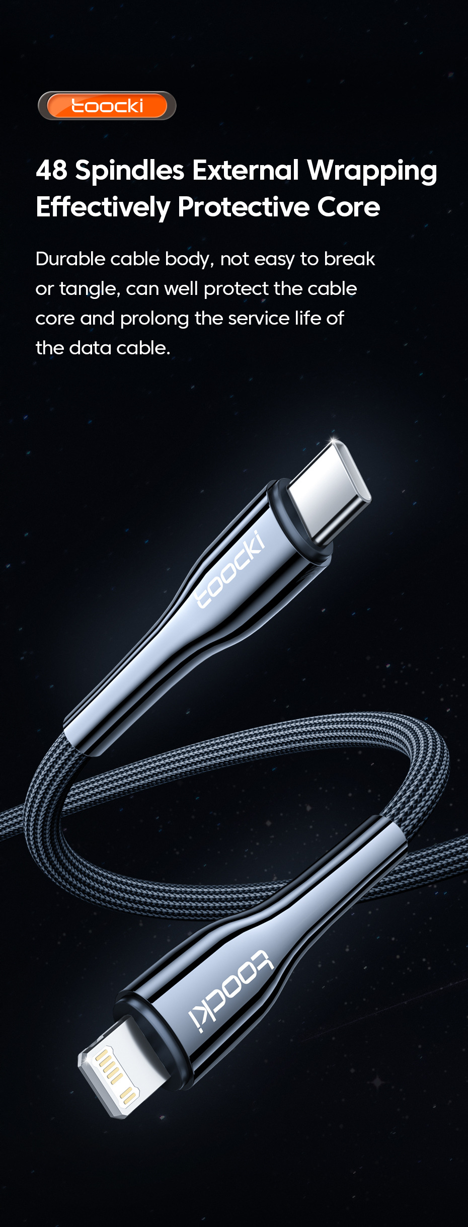 ToockiPD20WType-CToiPCableZincAlloyFastChargingDataTransmissionTinnedCopperCoreLine1M2MLongForiPhone-1979654-7