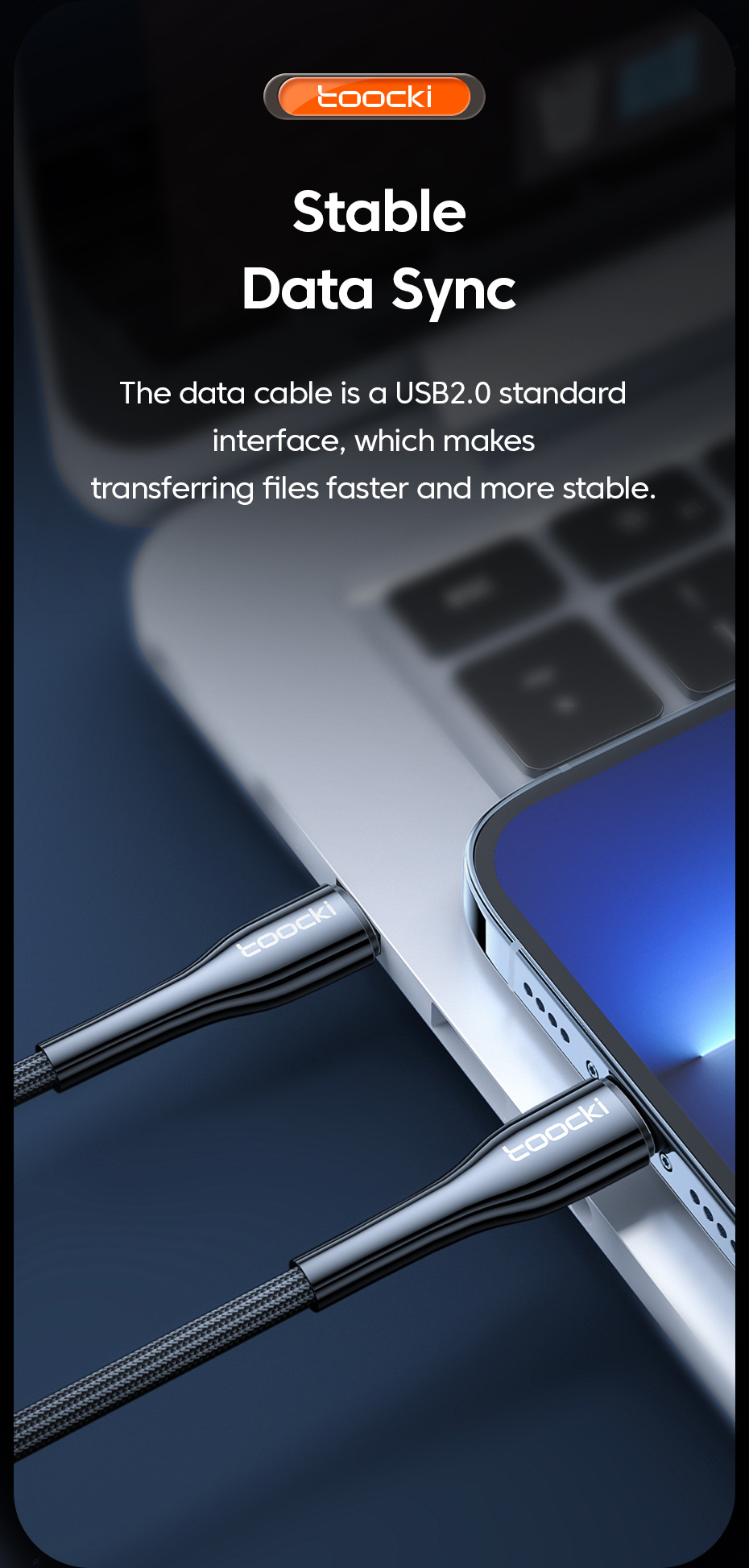 ToockiPD20WType-CToiPCableZincAlloyFastChargingDataTransmissionTinnedCopperCoreLine1M2MLongForiPhone-1979654-8