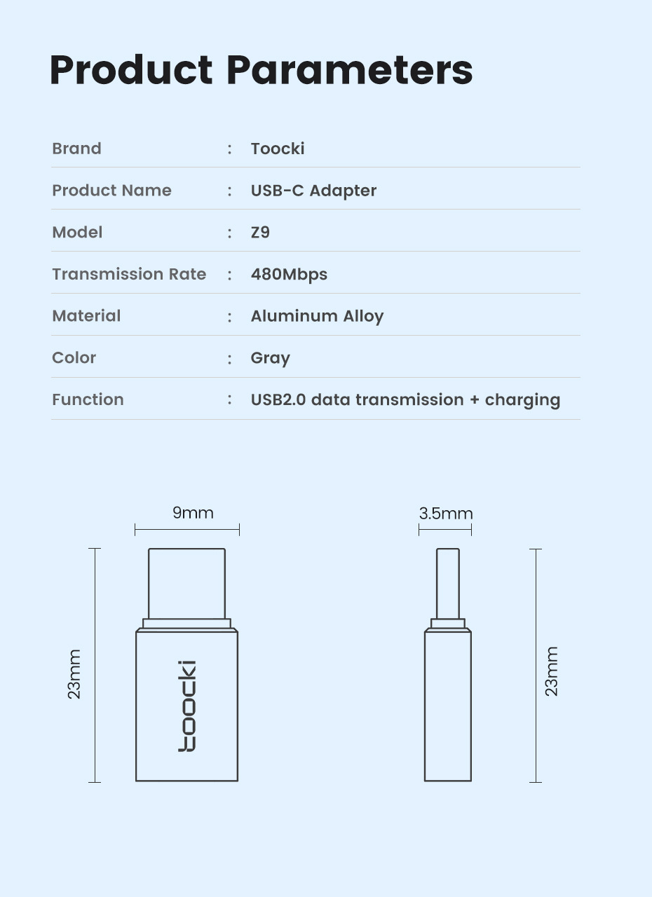 ToockiZ9Type-CMaletoiPFemaleAluminumAlloyAdapterConverterforPhoneComputerLaptop-2003860-9