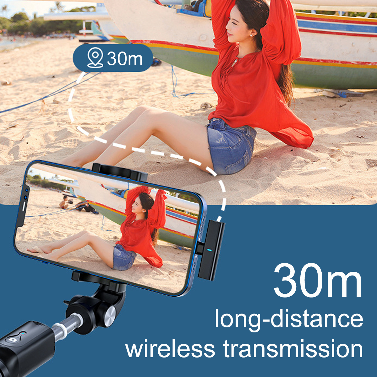Type-CIOSInterfaceNoiseReductionWirelessLavalierMicrophoneClip-onLapelMicForiPhoneAudioVideoRecordin-1915388-7