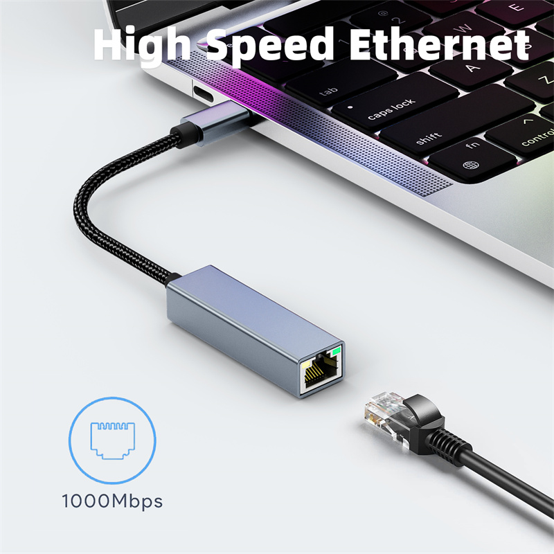 USBTypeCtoGigabitNetworkCardPortNetworkCableAdapterUSB-CtoRJ45DrivelessforLaptopsTablets-1999245-1