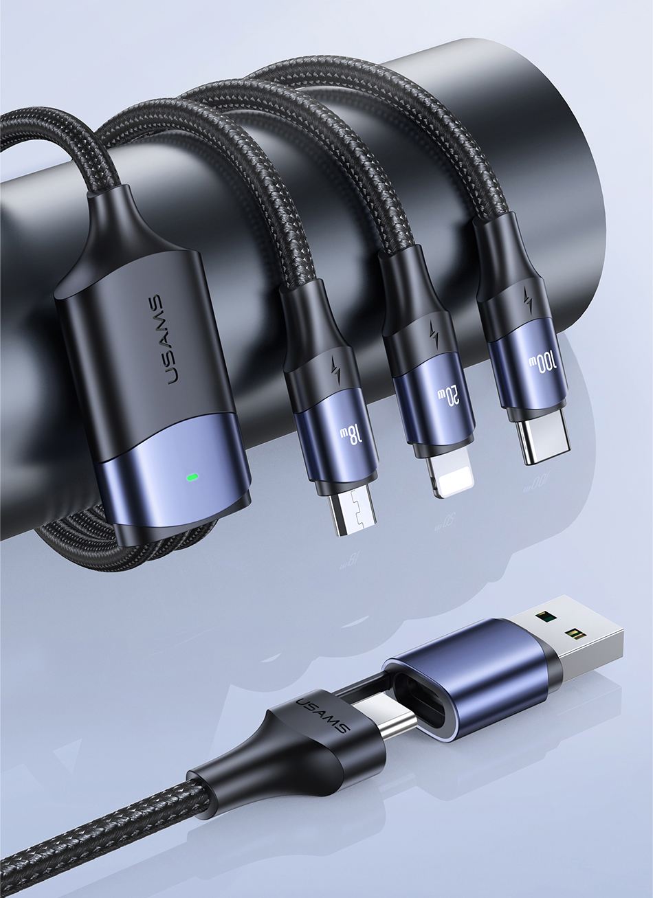 UsamsUS-SJ511U716A100WUSB-AUSB-CtoiPMicroType-CCableFastChargingDataTransmissionCopperCoreLine12MLon-1994686-3