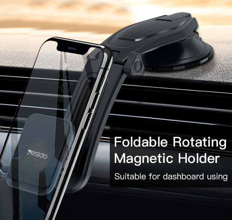 YesidoC107UniversalMagneticFoldableRotatingCarDashboardSuctionCupMobilePhoneHolderMountforSamsungGal-1806251-1