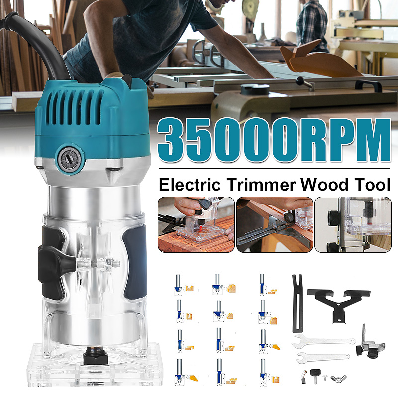 1100W220VElectricHandTrimmer35000RPMCordedWoodLaminatePalmRouterElectricTrimmerWoodTool-1683299-3