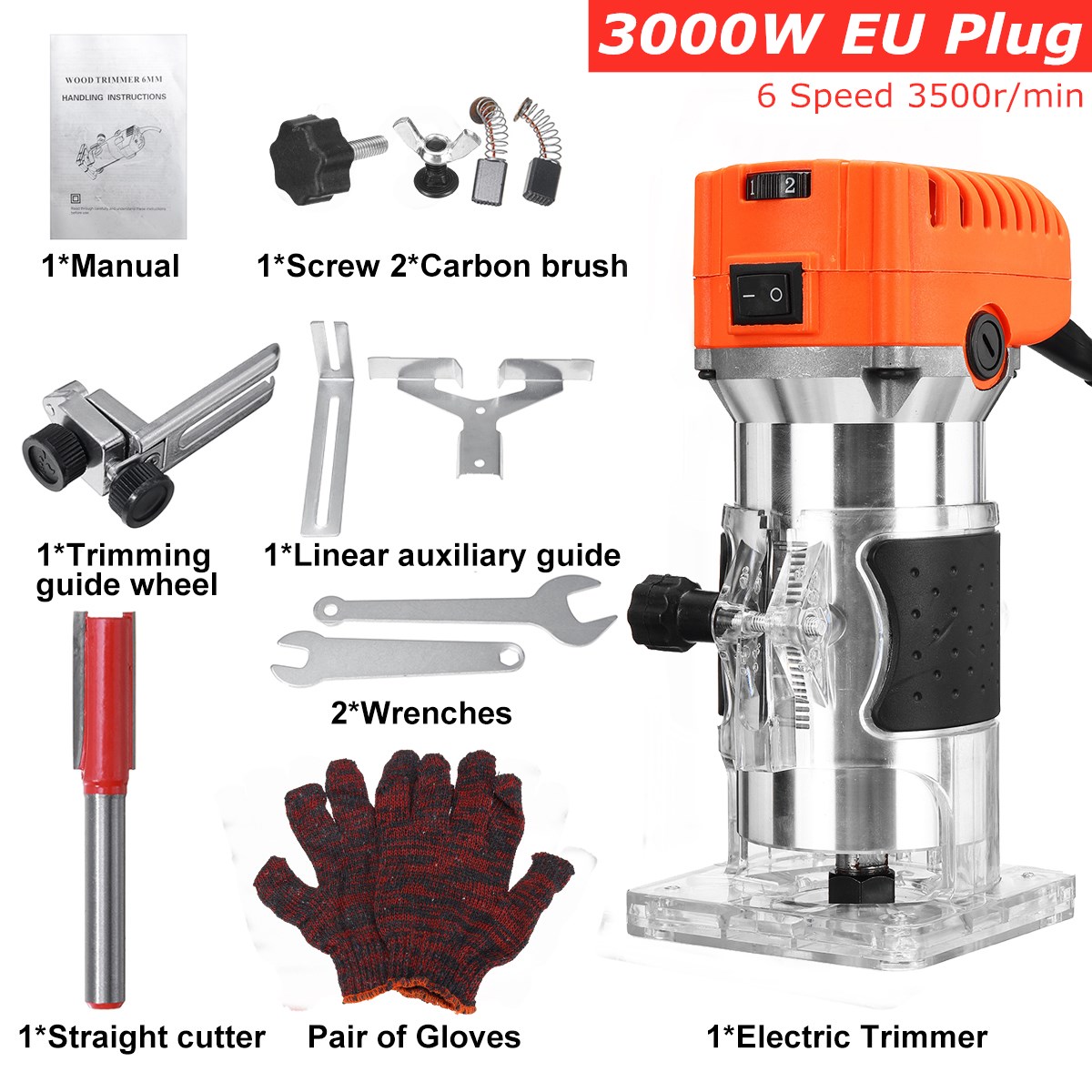 1280WWoodPalmRouterToolHandEdgeTrimmerWoodWorkingJoinerCuttingPalmmingTool6Speeds35000rmin220V635mm1-1937521-2