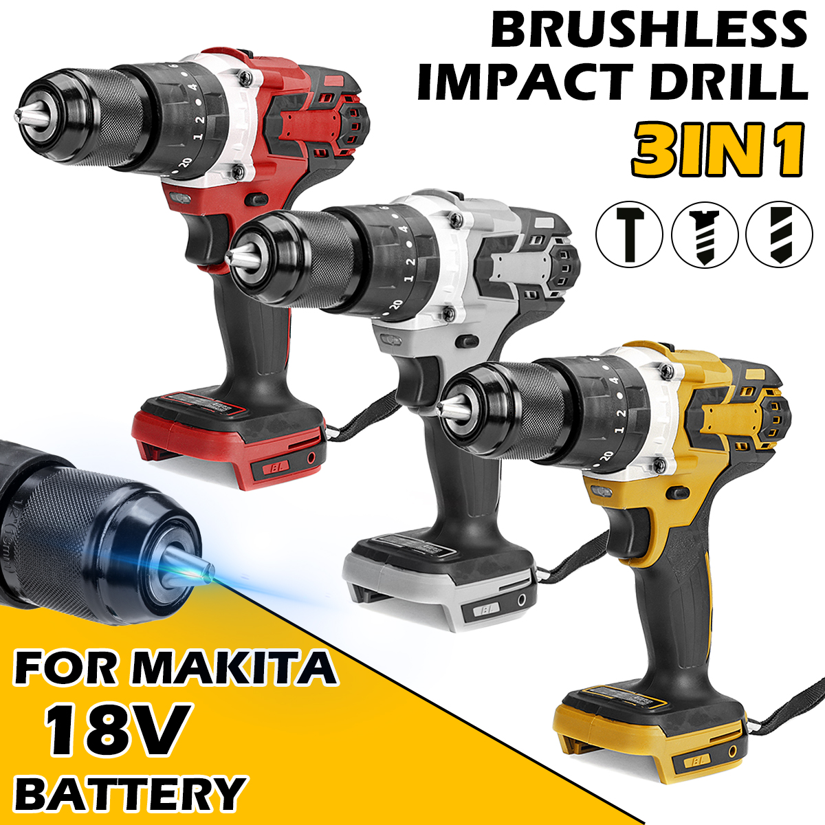 13mm3In1BrushlessImpactDrillHammerCordlessElctricHammerDrillAdaptedTo18VMakBattery-1715080-1