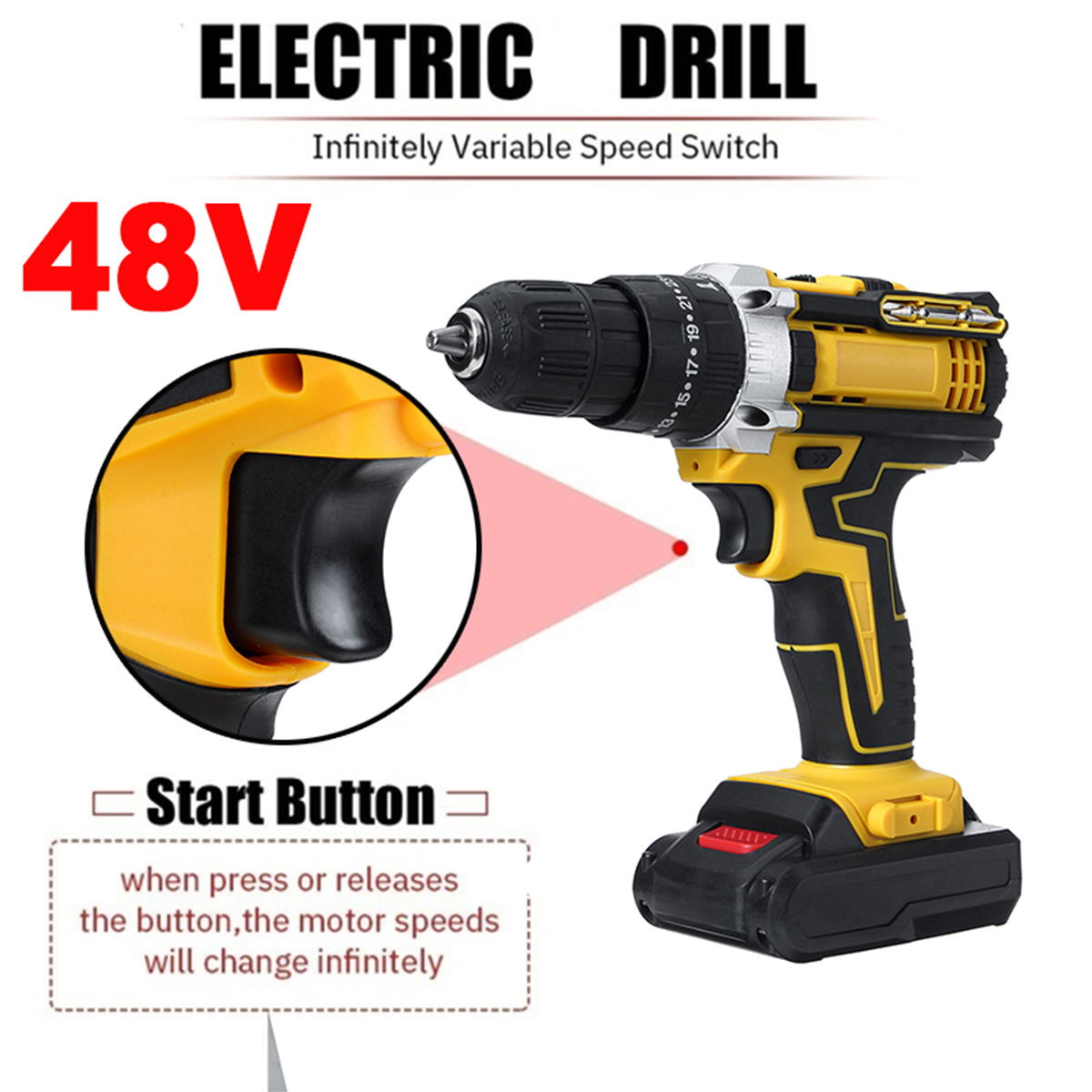 48V2SpeedElectricDrillLi-IonRechargeablePowerHandDrill18GearWithLEDWorkingLightForwardReverseSwitchF-1605260-3