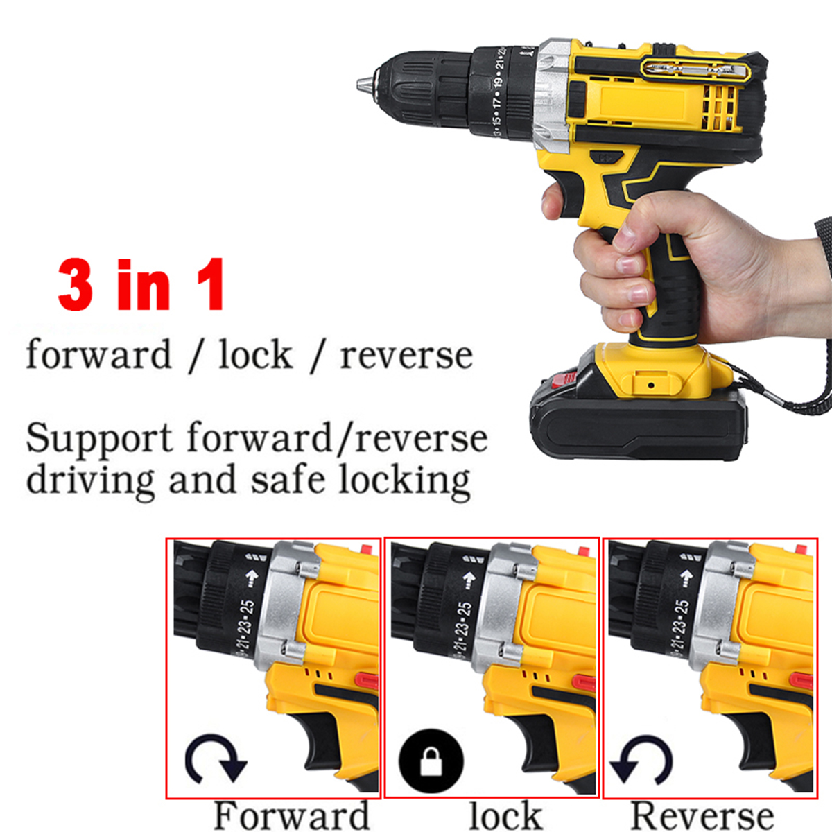 48V2SpeedElectricDrillLi-IonRechargeablePowerHandDrill18GearWithLEDWorkingLightForwardReverseSwitchF-1605260-5