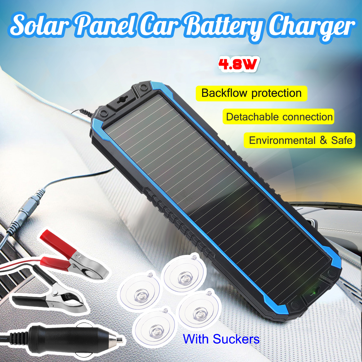 48W18VPortableSolarPanelPowerBatteryChargerBackupforAutomotiveMotorcycleBoatMarineRVetc-1451189-1