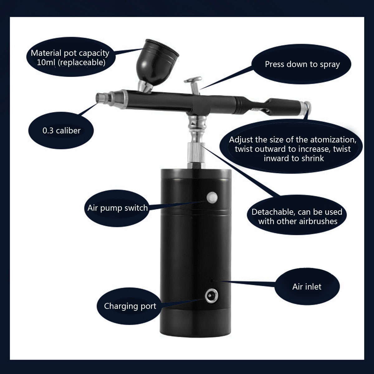 BlackPortableRechargeableMiniElectricSmallAirbrushAirPumpSetMarkerPenAtmosphericPressureModelSprayPa-1920070-16