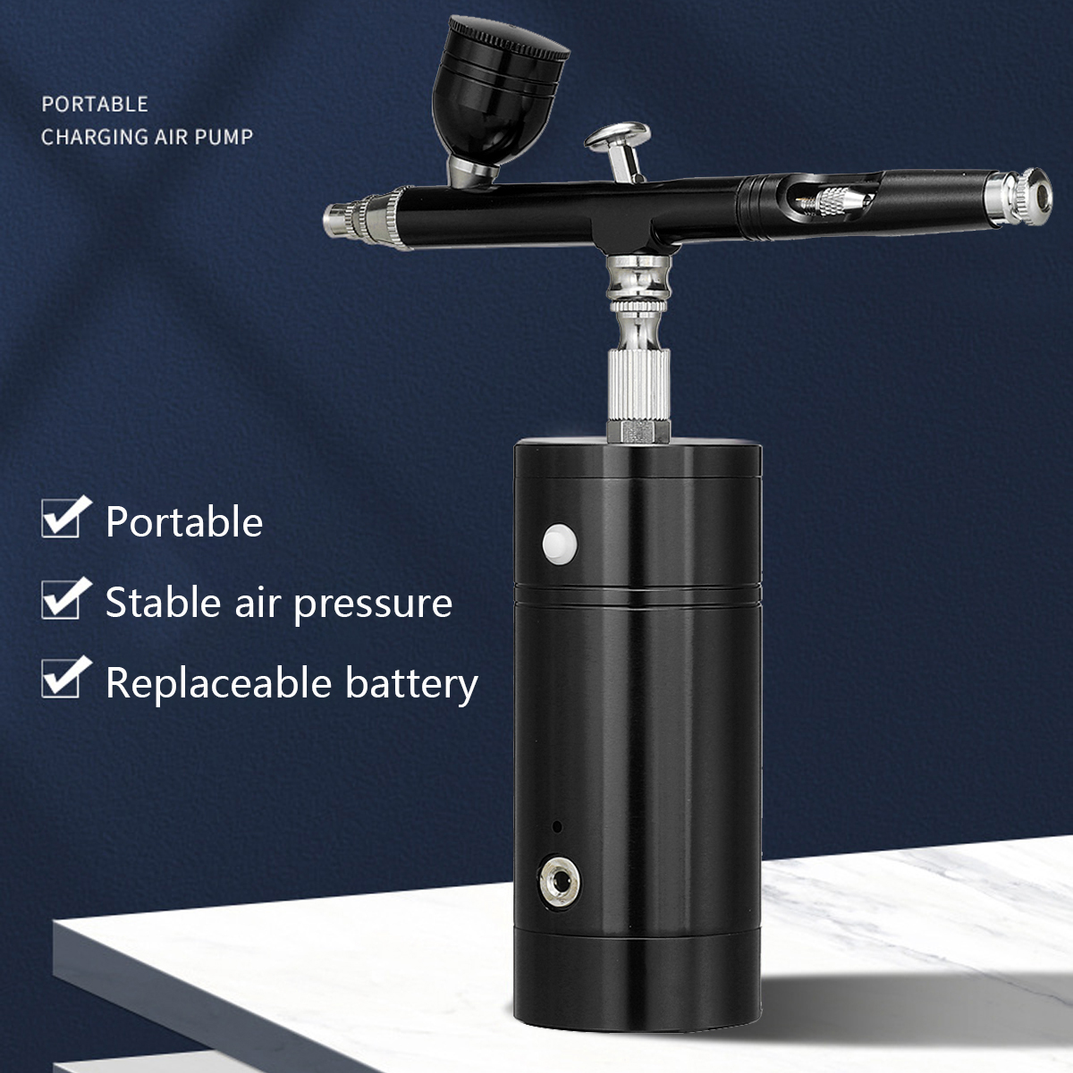 BlackPortableRechargeableMiniElectricSmallAirbrushAirPumpSetMarkerPenAtmosphericPressureModelSprayPa-1920070-17