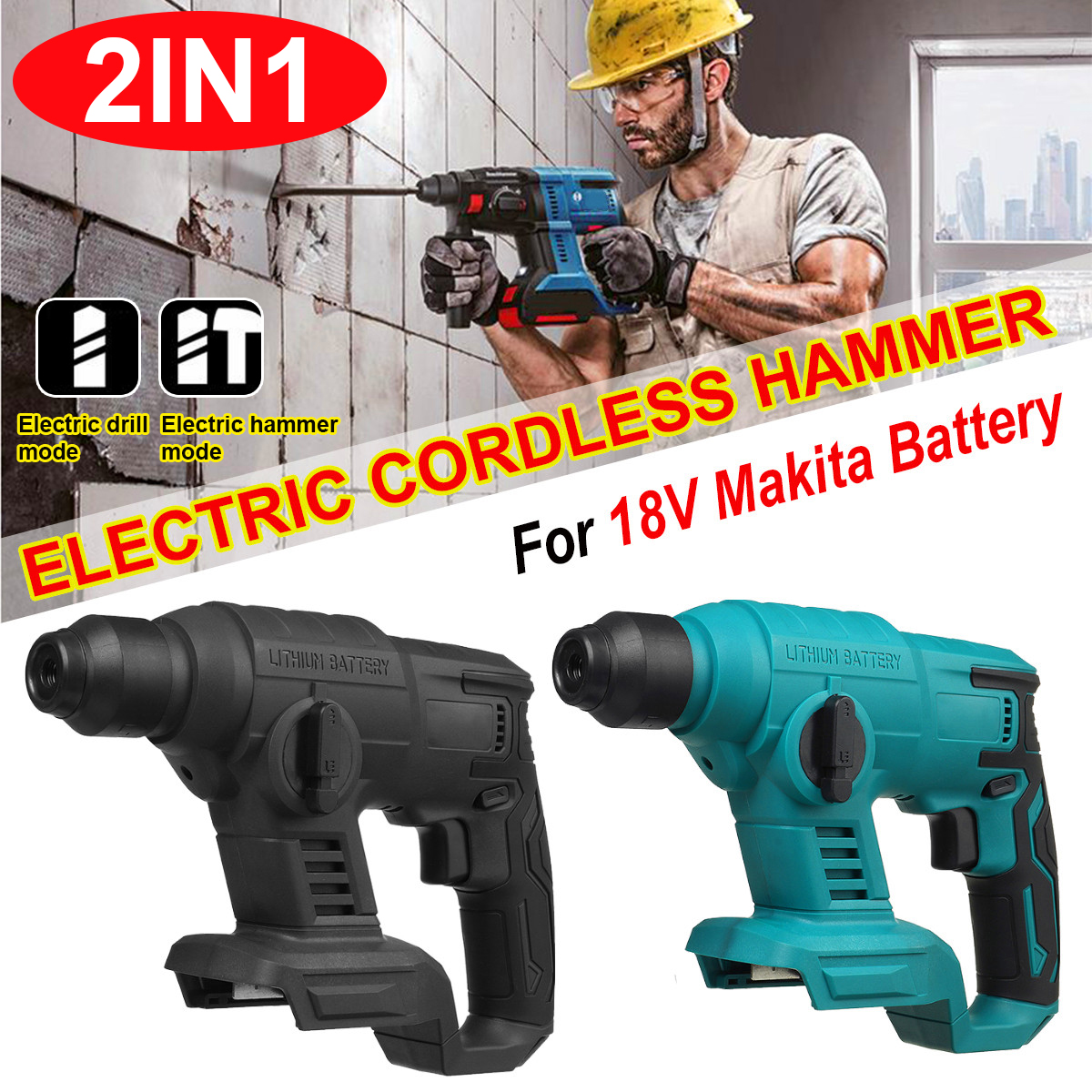 CordlessElectricHammerDrillGraniteBrickWallHammerForMakita18VBattery-1783168-1