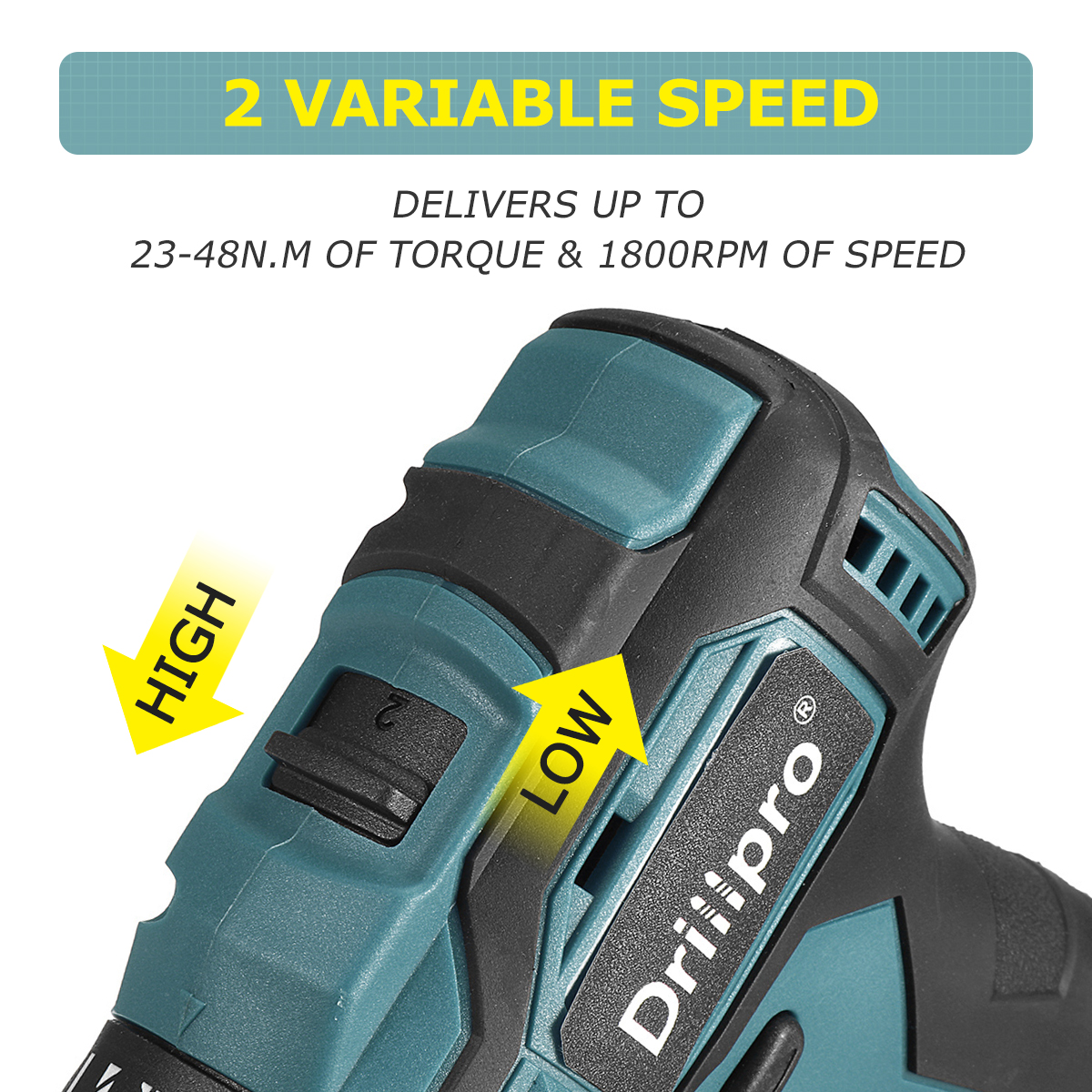 Drillpro10mm13mmCordlessBrushlessImpactDrillDriverRechargableElectricScrewdriverDriverFitMakita-1890675-5