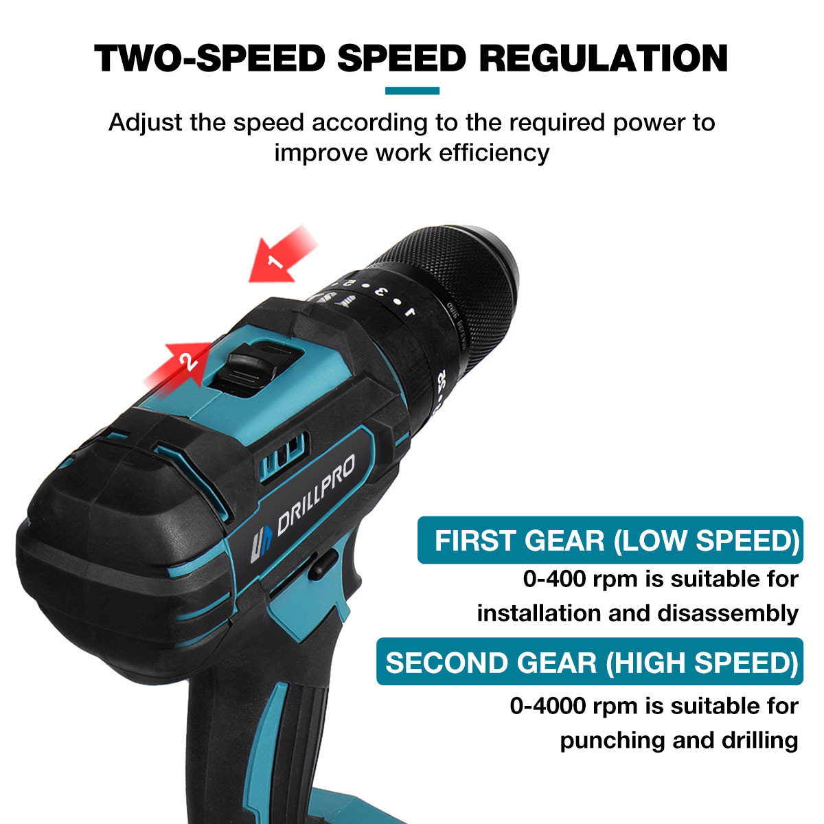 Drillpro10mmChuckImpactDrill350NmCordlessElectricDrillForMak18VBattery4000RPMLEDLightPowerDrills-1642853-2