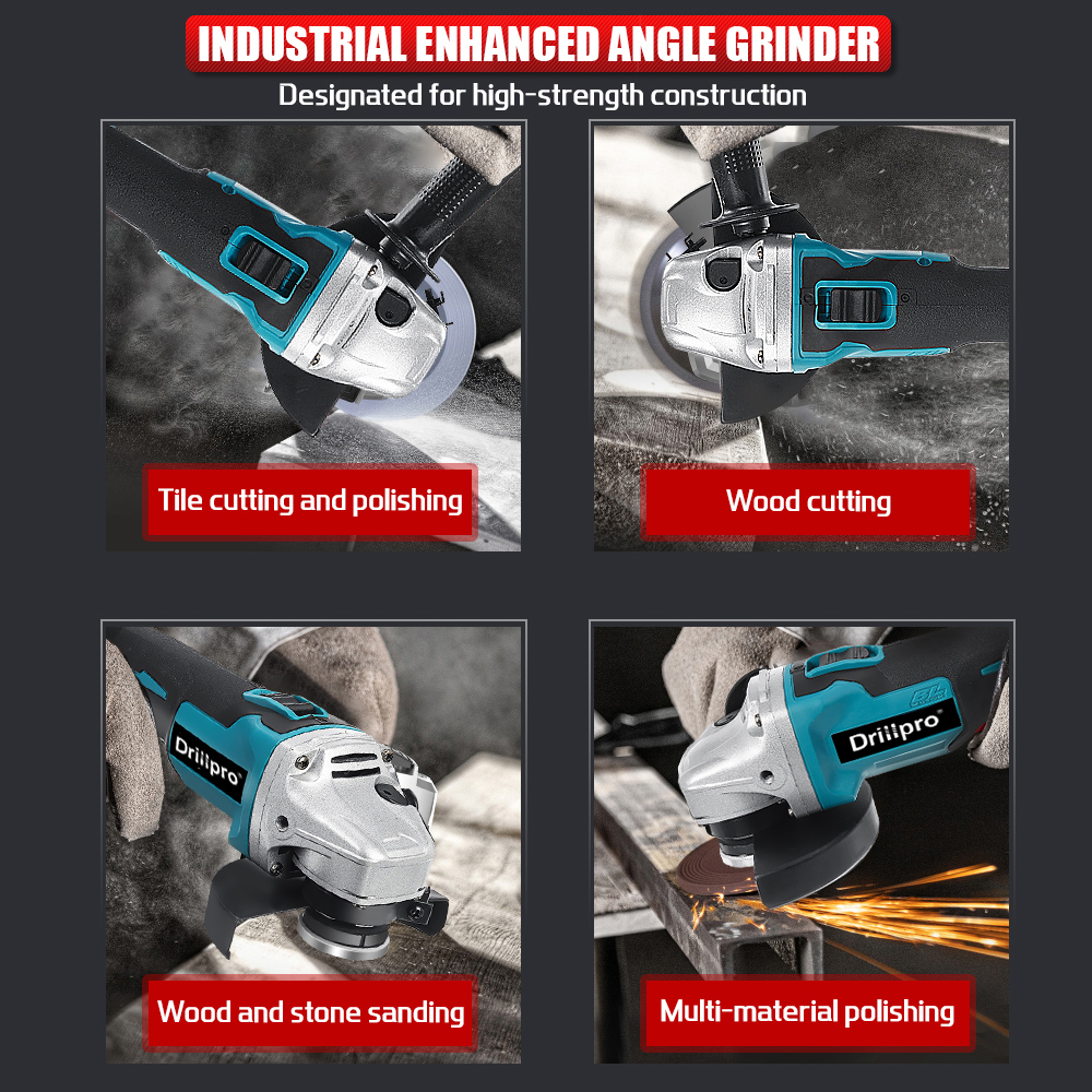 Drillpro125mm18VBrushlessBlueBlackAngleGrinderRechargeableAdjustableSpeedAngleGrinderWithBattery-1806202-6