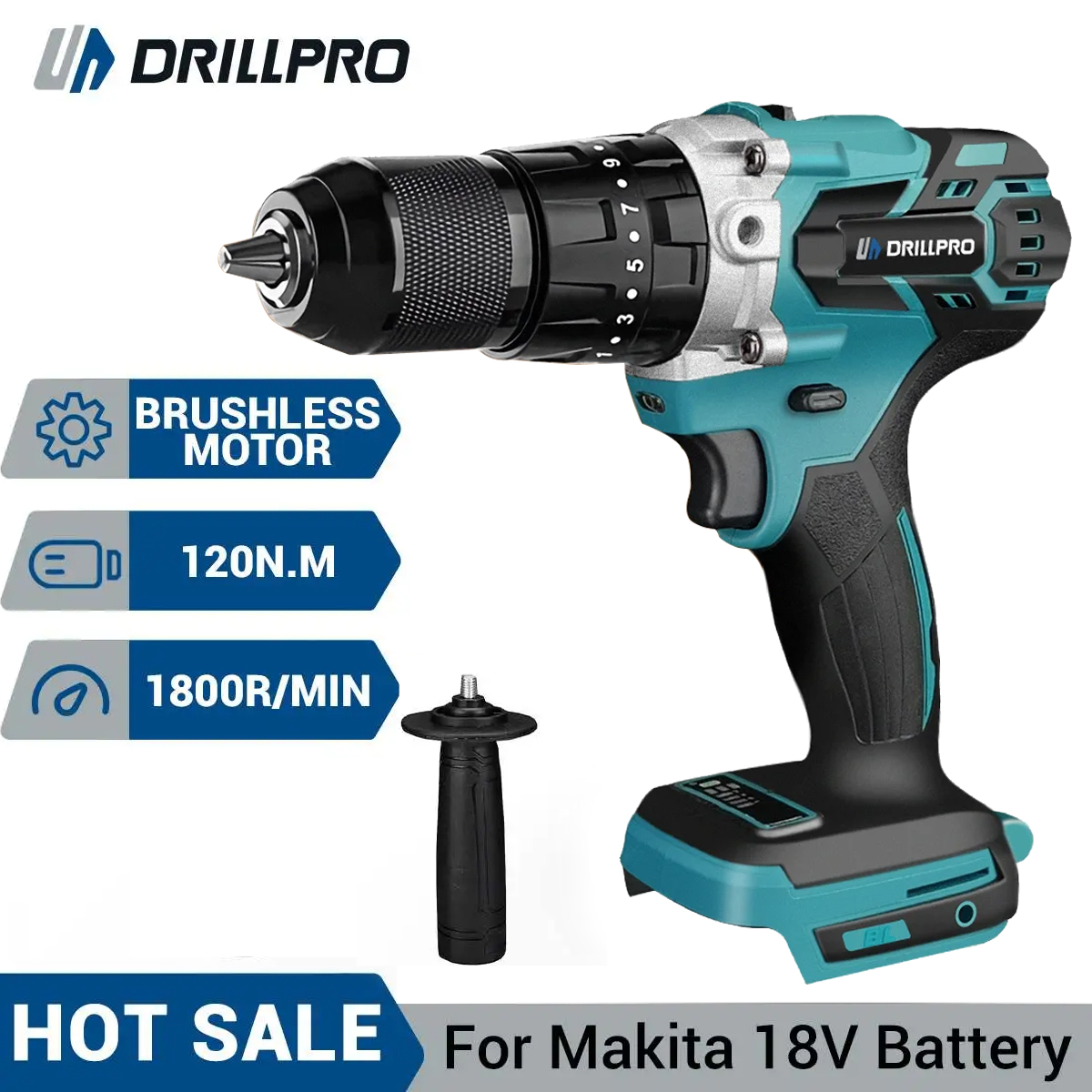 Drillpro13MMBrushlessElectricImpactDrill203TorqueScrewdriverHammerDrillWinterIcePowerToolsForMakBatt-2005464-1