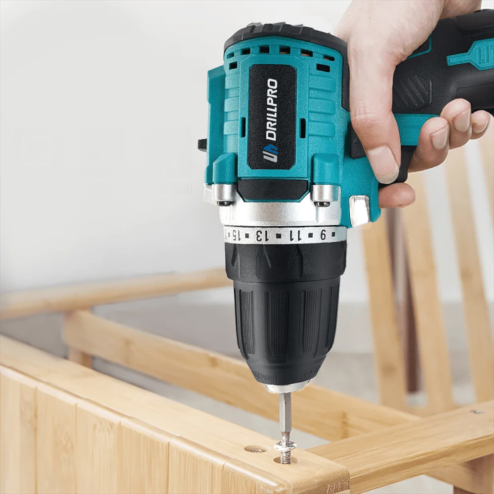 Drillpro18VBrushlessCordlessDrillPowerToolwithKeylessChuck2-SpeedControlCompactDesignLEDLightforHome-2006029-2